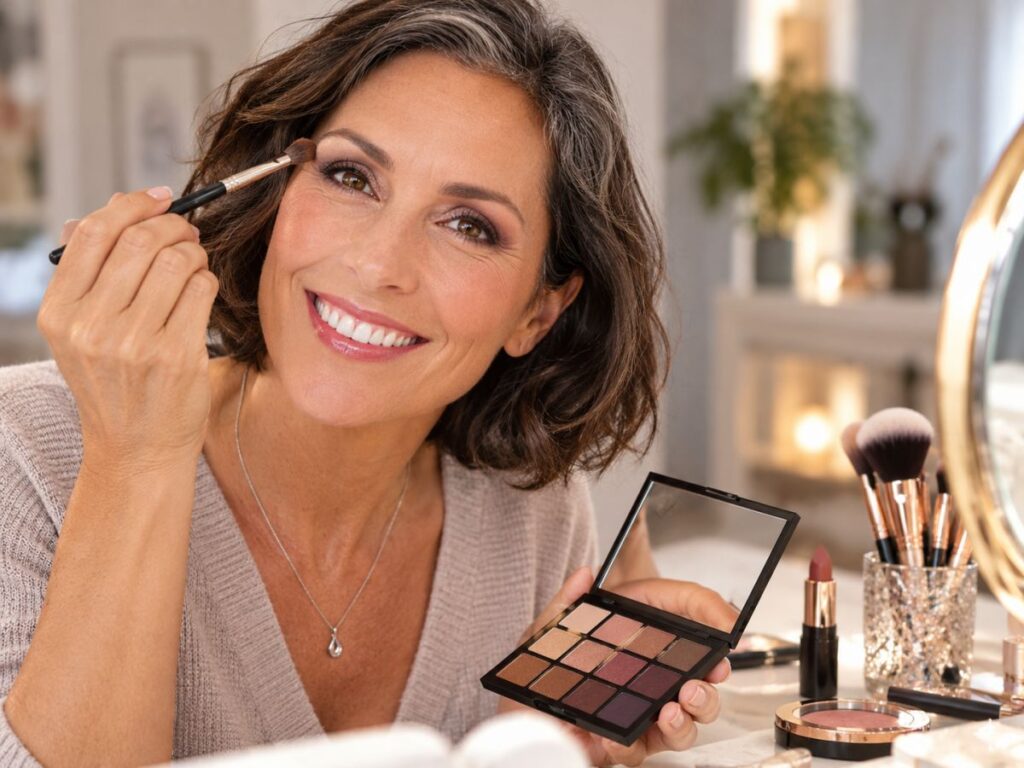 Make-up für braune Augen mit warmen Lidschattenfarben